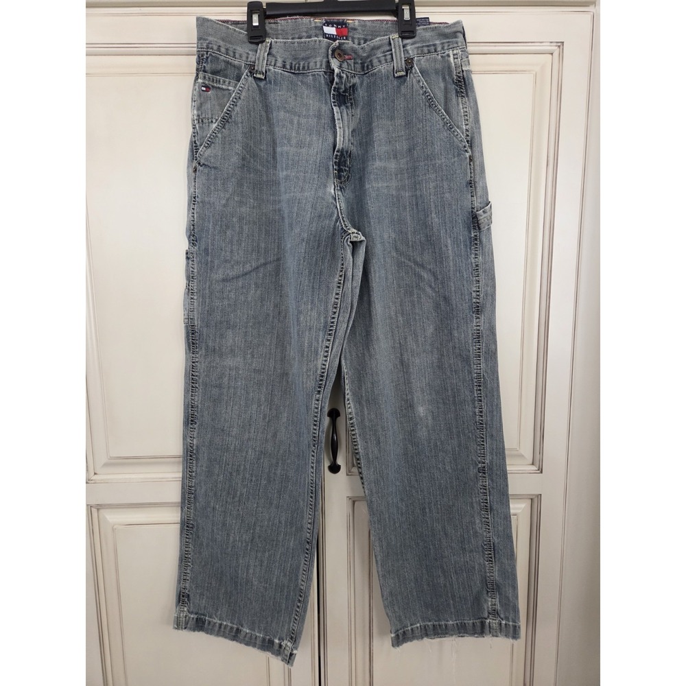 Vtg Tommy Hilfiger Baggy Carpenter Jeans Men's 32x29 Grunge‎ 90s Y2k Distressed